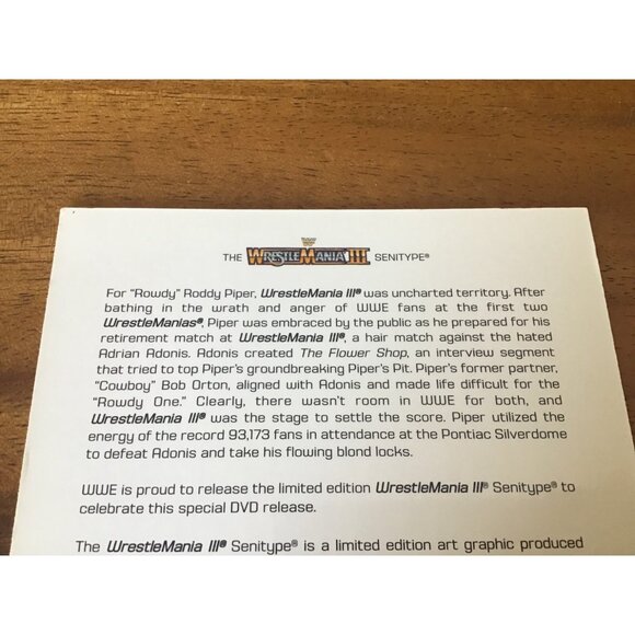 WWF / WWE WrestleMania III / 3 Senitype Film Cell with Rowdy Roddy Piper (2007) - Picture 6 of 8